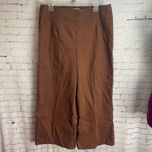 Spanx stretch twill wide leg pants brown size XL